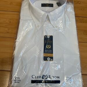 Club Room Men's White Short Sleeve Shirt Size 15,5